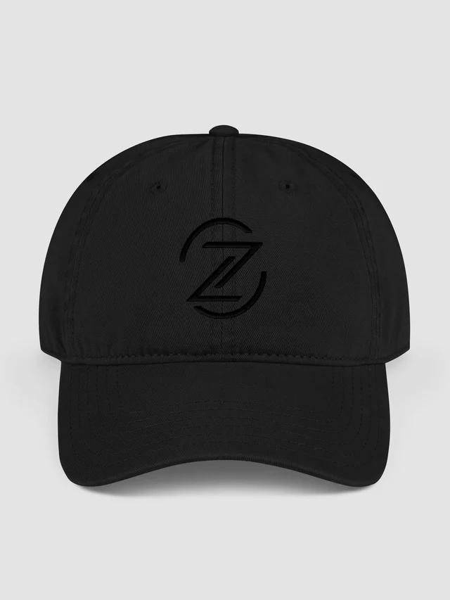 Black garment-washed Zero Tech baseball cap with the original Z embroidered in black thread