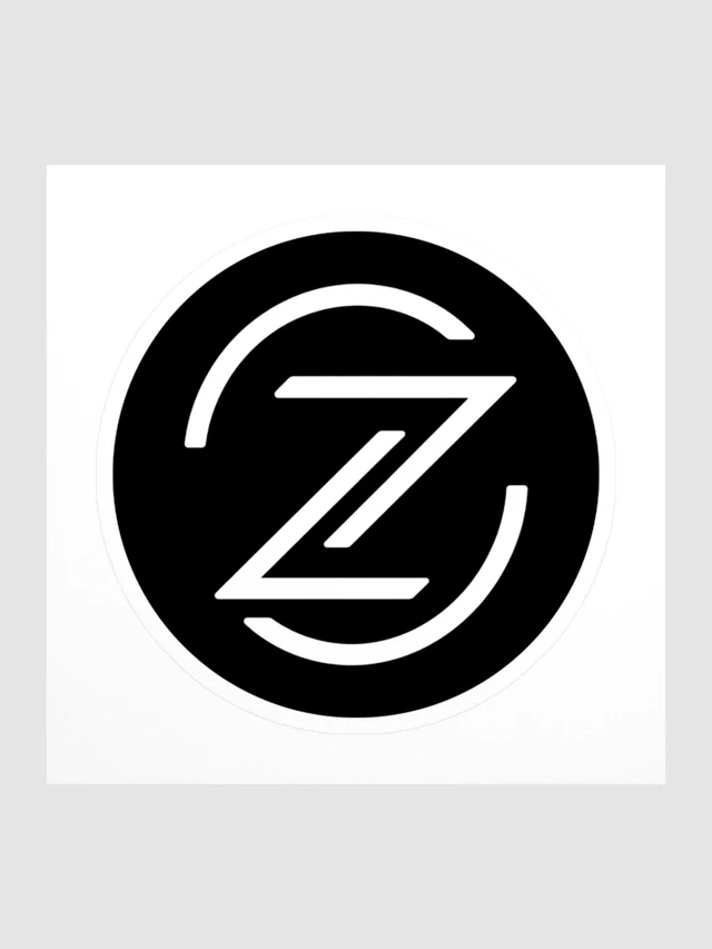 Original white Zero Tech Z logo on a circular black vinyl sticker